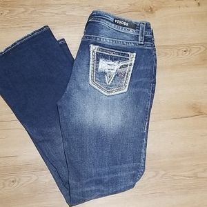 Vigoss Bootcut Jean Size 10 Embellished Pockets
